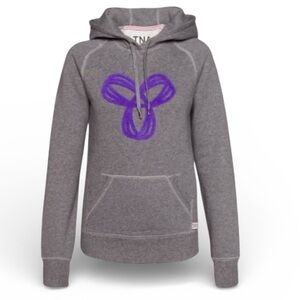 TNA X Aritiza Y2K Baltic Grey Purple Bog Logo Pullover Fleece Pullover Hoodie